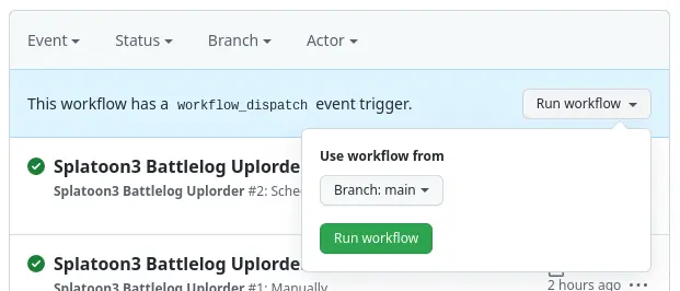 GitHub Actionsの実行ログ画面