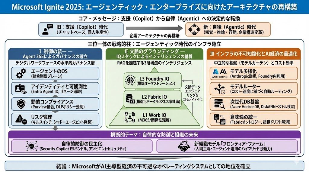 Microsoft Ignite 2025 の発表内容をまとめたインフォグラフィック