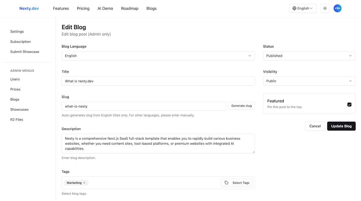 nexty.dev cms form