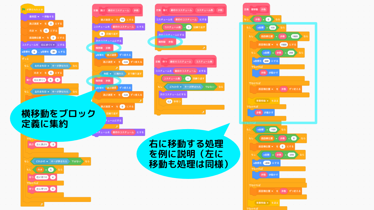 横移動ブロック追加