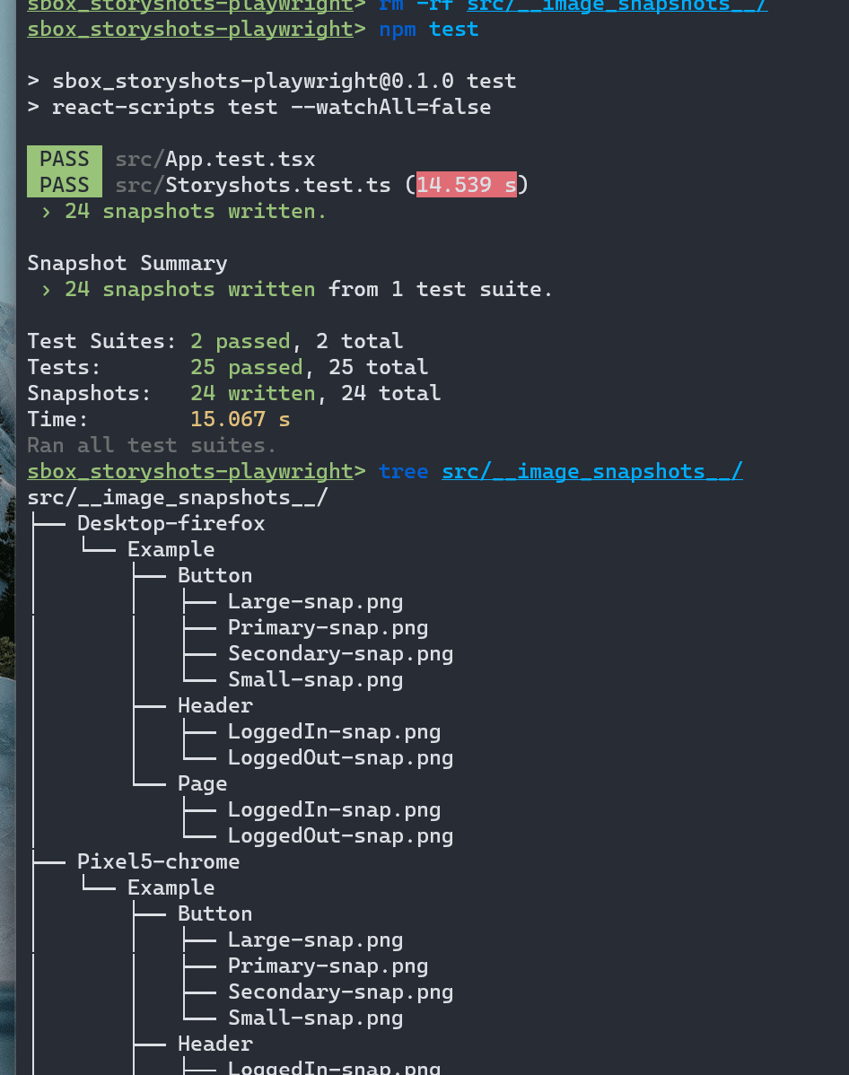 24 snapshotsできてる