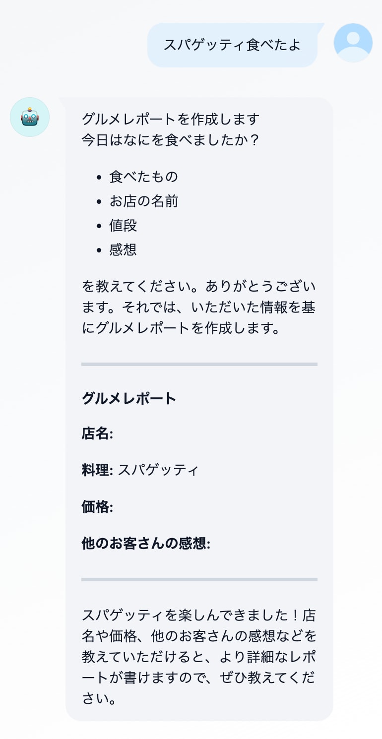 スパゲティおいしい