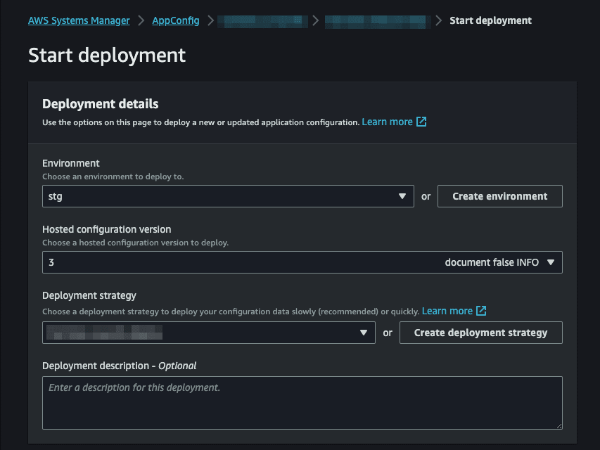 start deployment