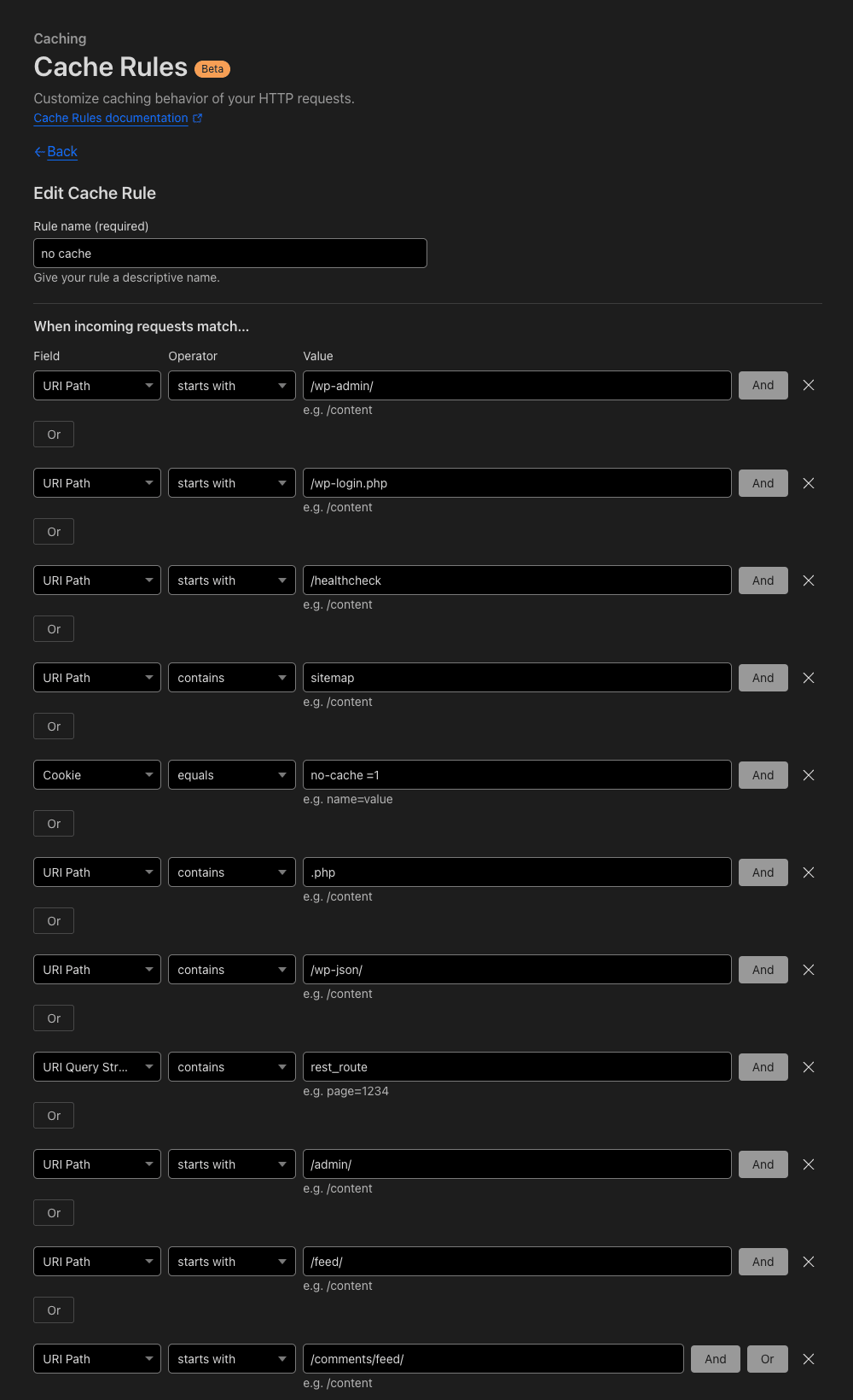 キャッシュ無し設定例