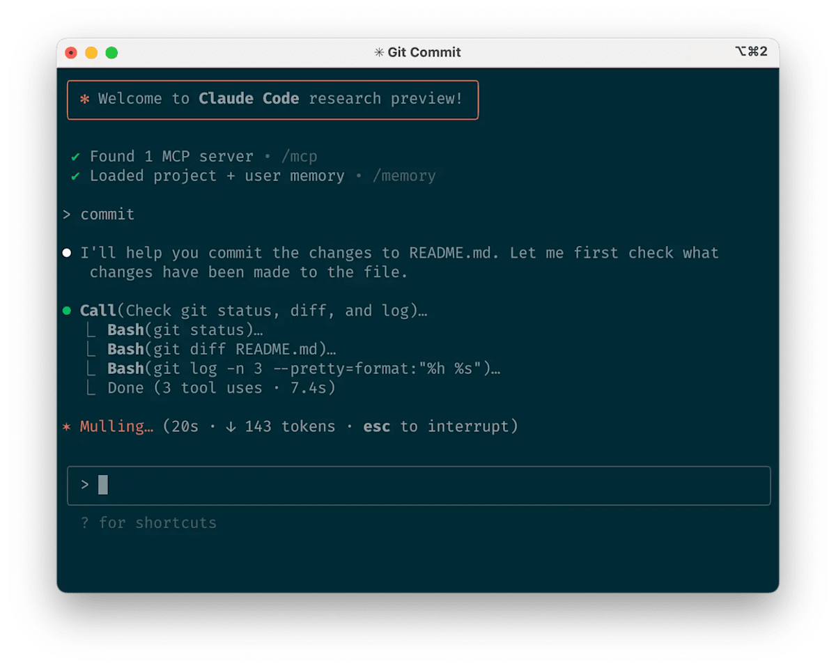 Use Claude to interact with git