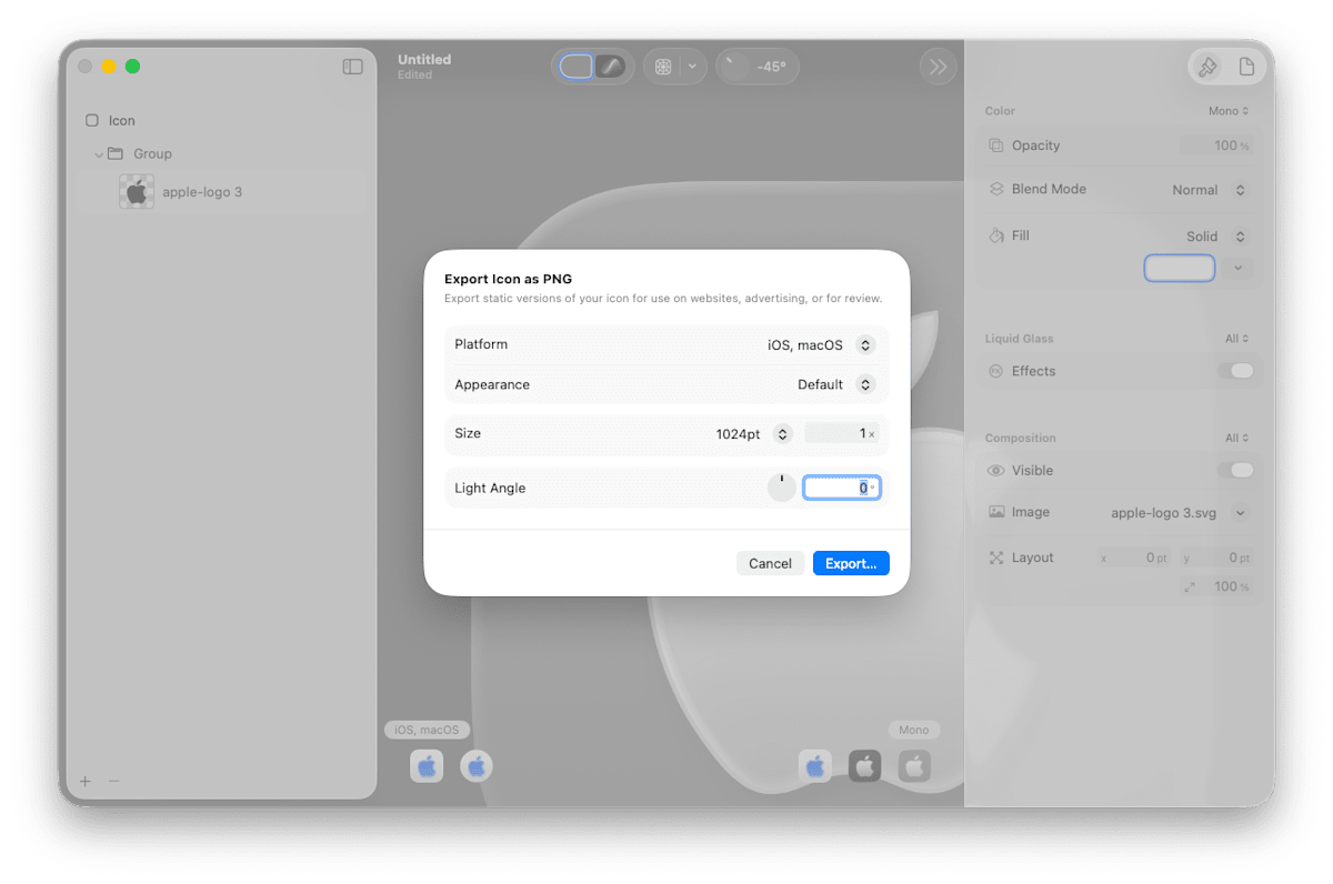 Xcodeへのエクスポート