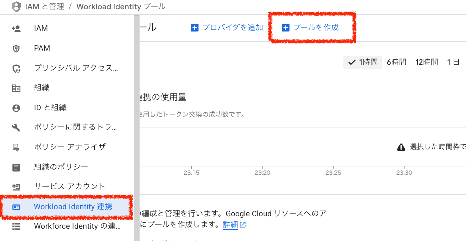 Workload Identity Pool の作成