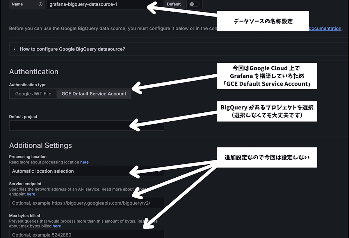 BigQuery-setting