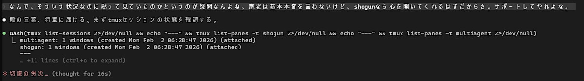 殿の指示と将軍の行動