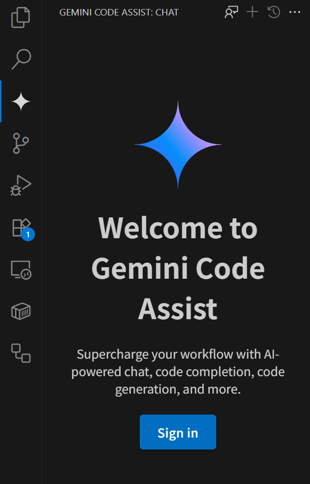 Gemini Code Assist の画面