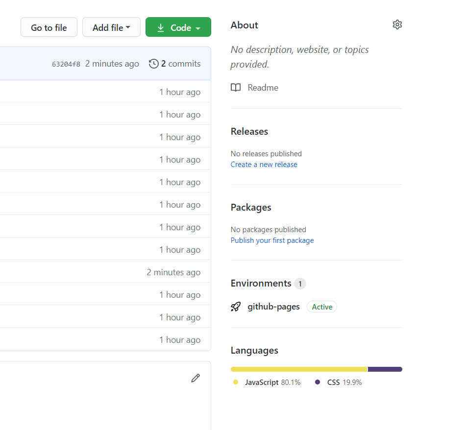 github-pages is Active