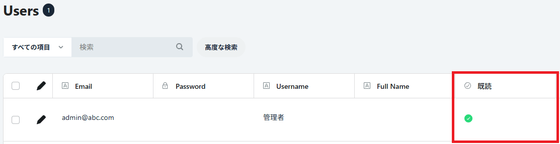 既読項目がTrueに更新されている