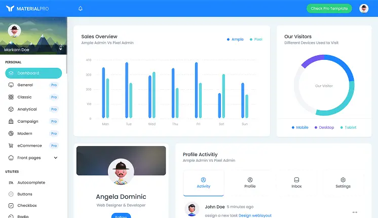 Angular & React & VueJs & bootstrap templates