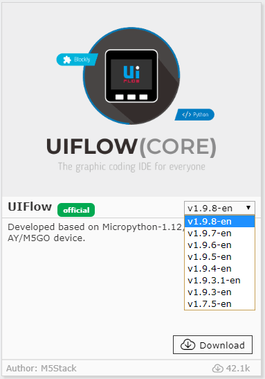 UiFlowファームウェアメニュー