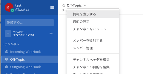 channel info view