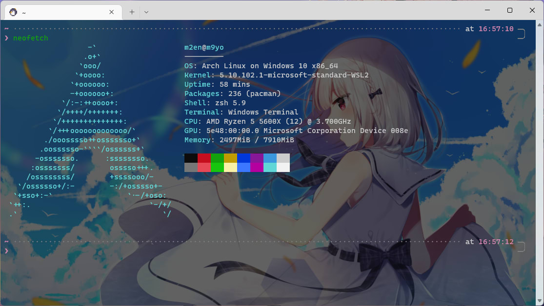 Arch Linuxのneofetch