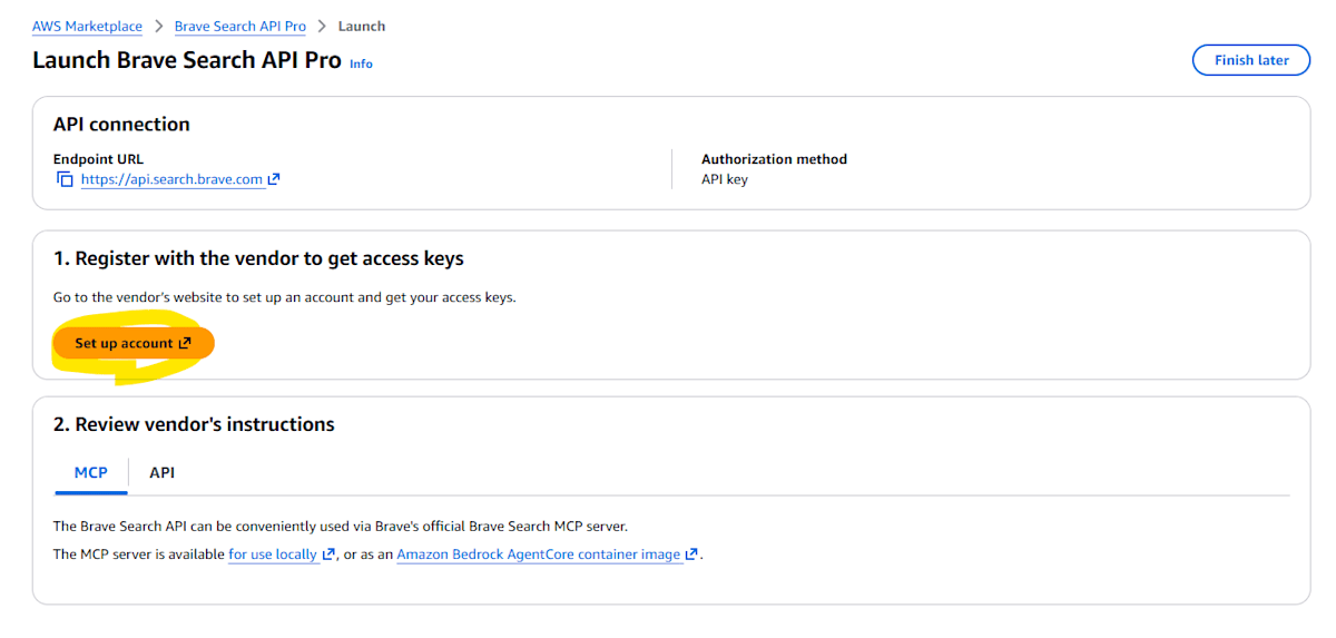 AWS で Web 検索！Marketplace から Brave API を使う