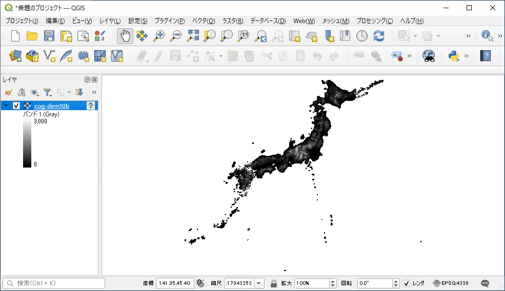 最大値と最小値を整えた日本列島