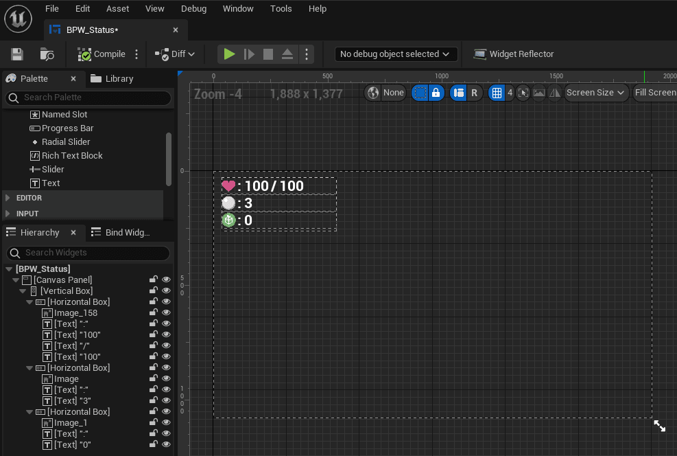 ステータス表示するUIを作成する（Visual Designer）