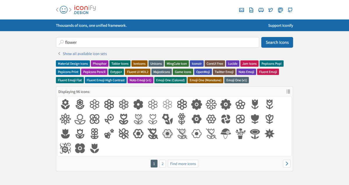 Iconifyのリファレンス flower