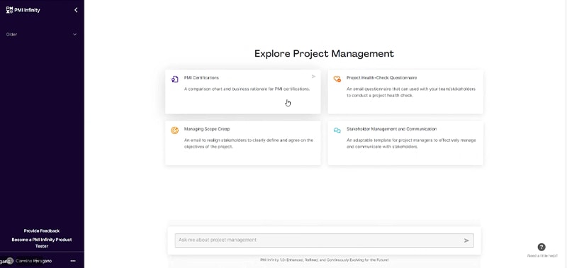 Explore Project Managementのホーム