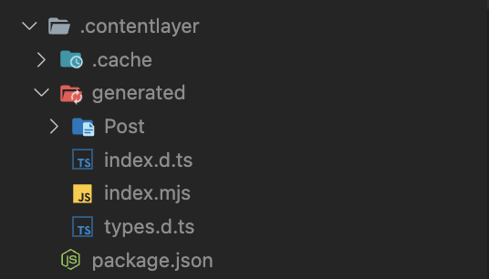 作成された .contentlayer ディレクトリのスクリーンショット