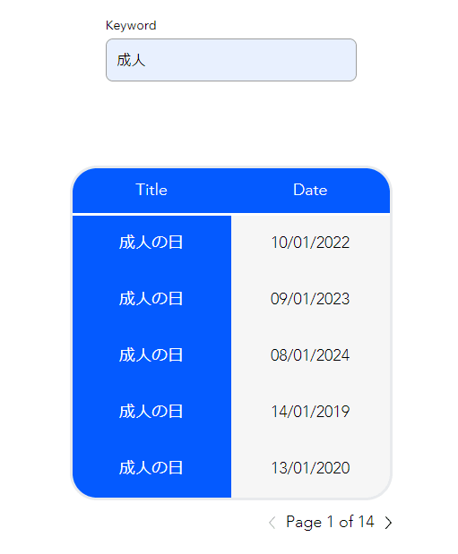 実行結果 - 2 : ページネーション