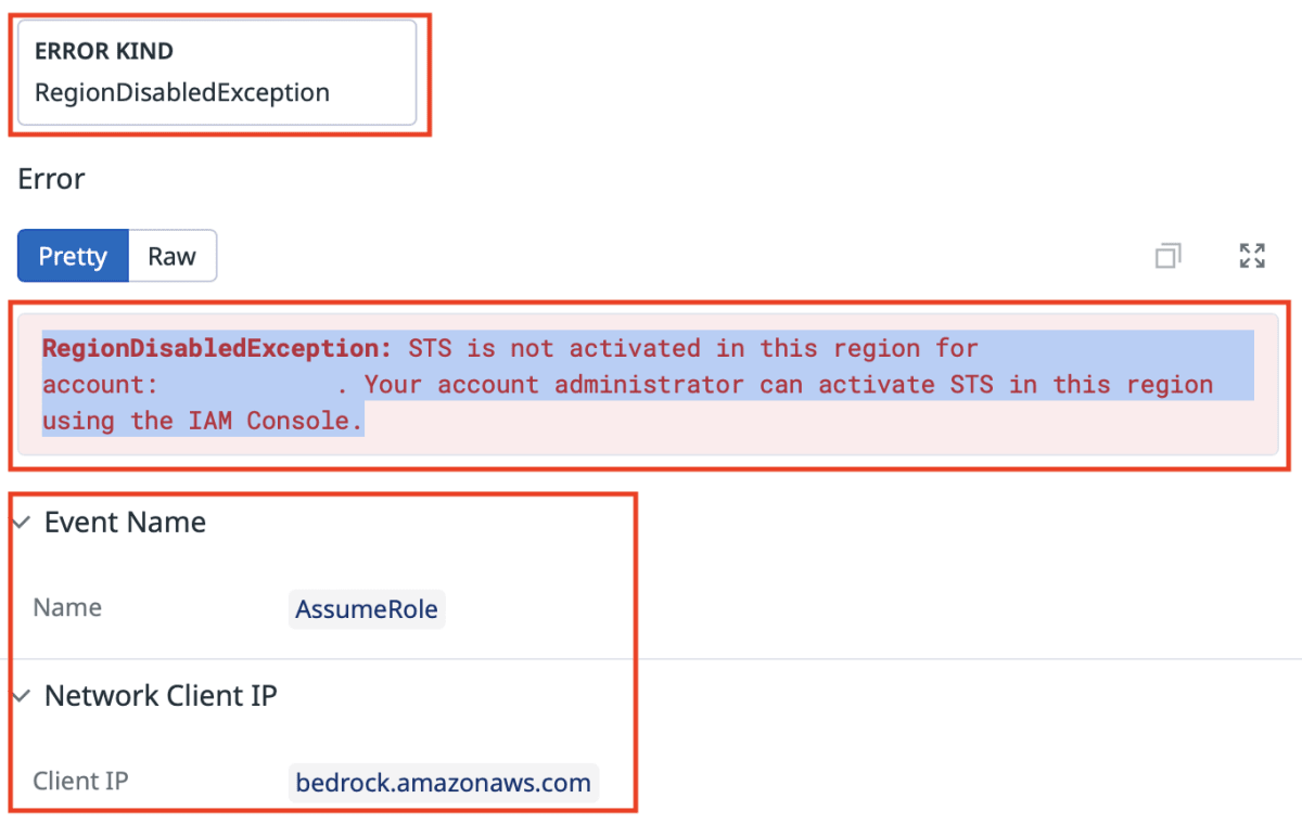 Datadog error result