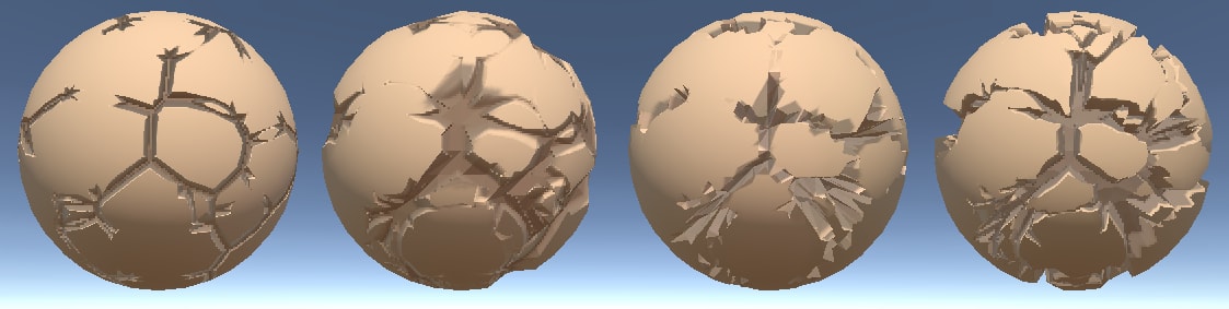 ひび入れシェーダー適用結果を並べてみた(それぞれパラメータ調整).png