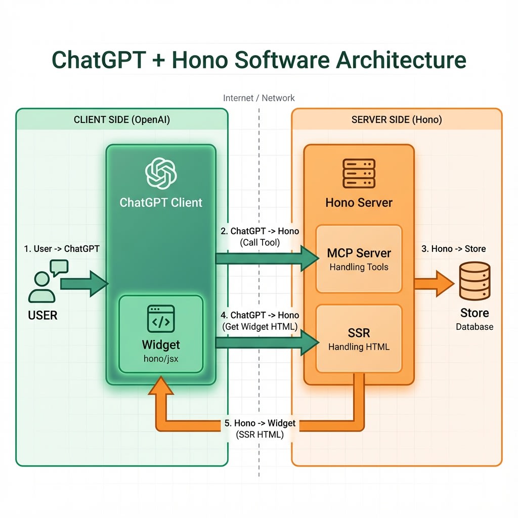 MCPサーバーとクライアントの動作フロー