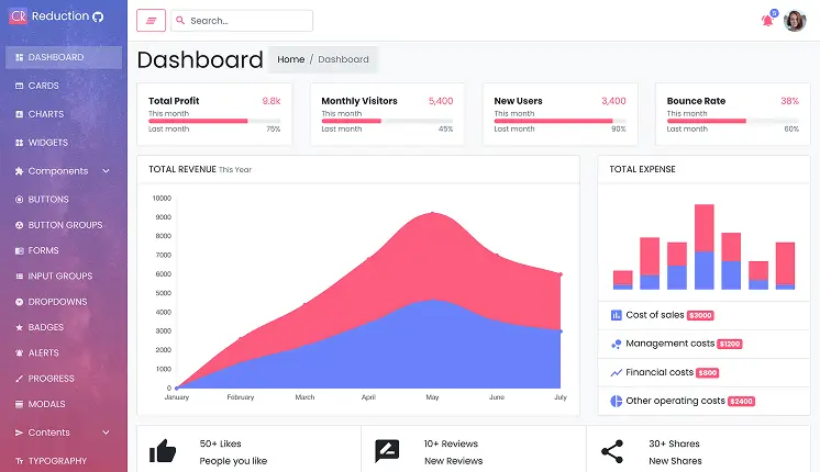 Angular & React & VueJs & bootstrap templates