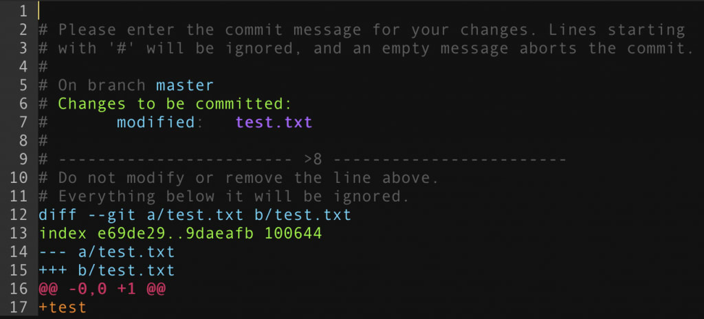 $ git commit -v