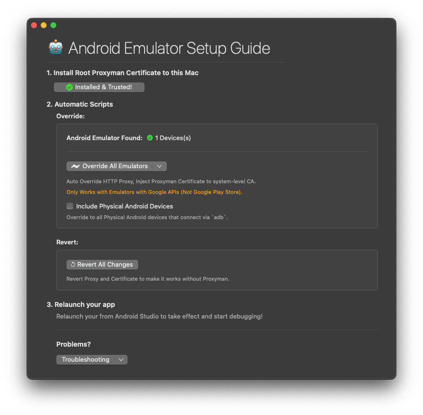 Androidエミュレータ用設定