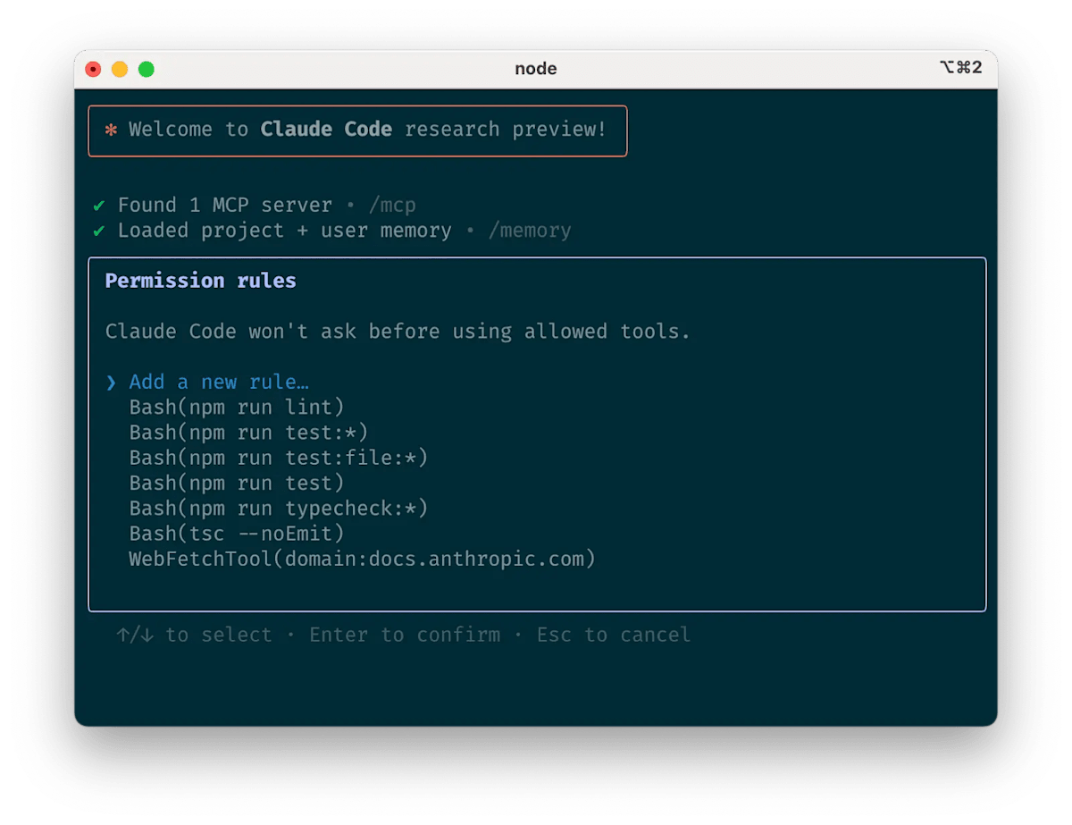 Claude Code tool allowlist