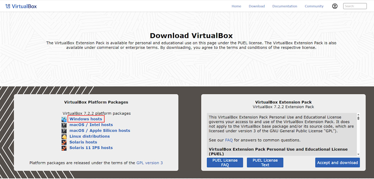 VirtualBox公式ダウンロード