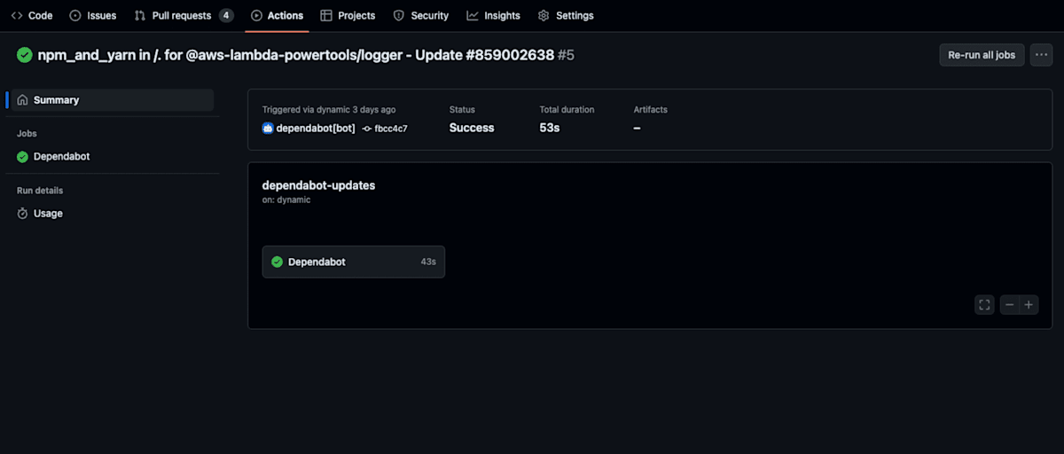 Actions Tab