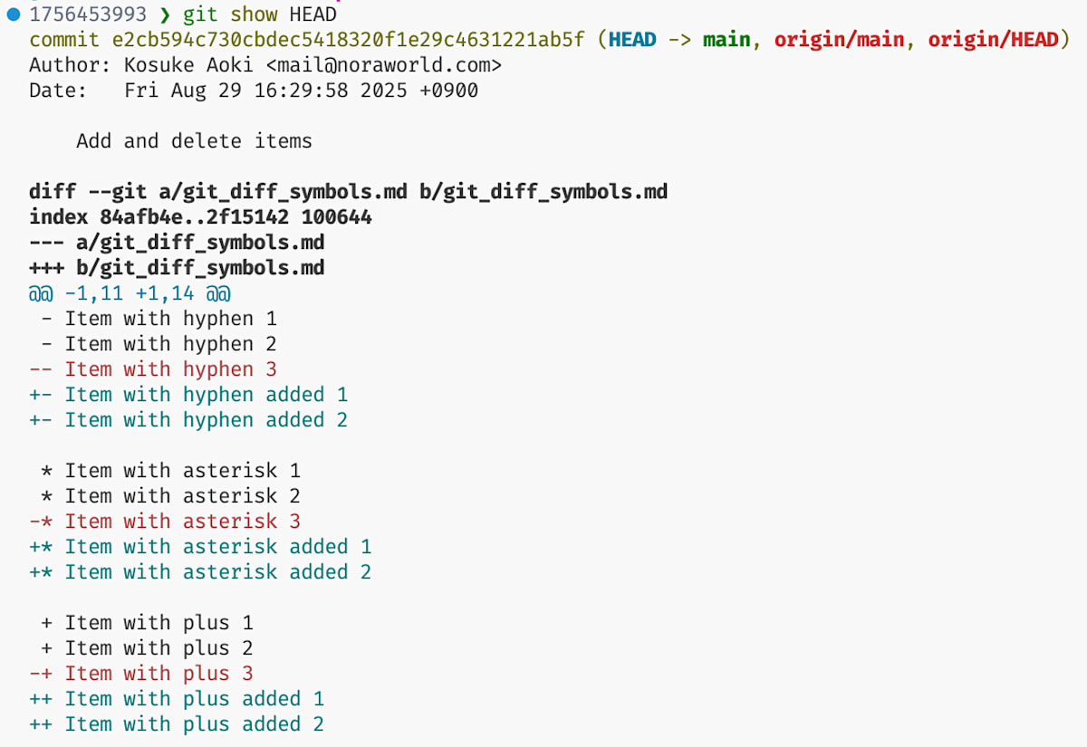 CLI の git diff の見た目