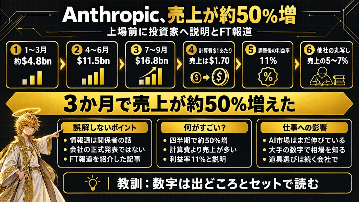 Anthropic、売上が四半期で約50%増と説明