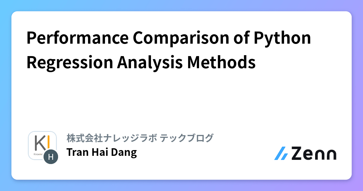 Performance Comparison of Python Regression Analysis Methods