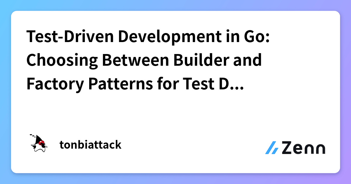 Test-Driven Development in Go: Choosing Between Builder and Factory ...