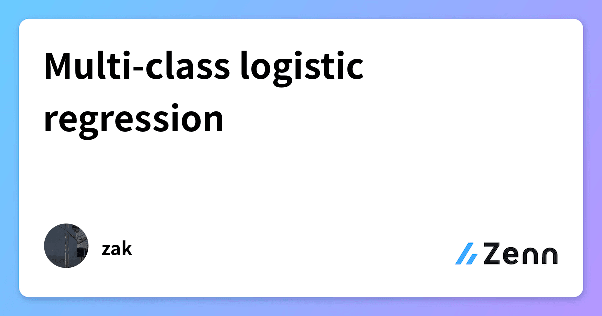 Multi-class logistic regression