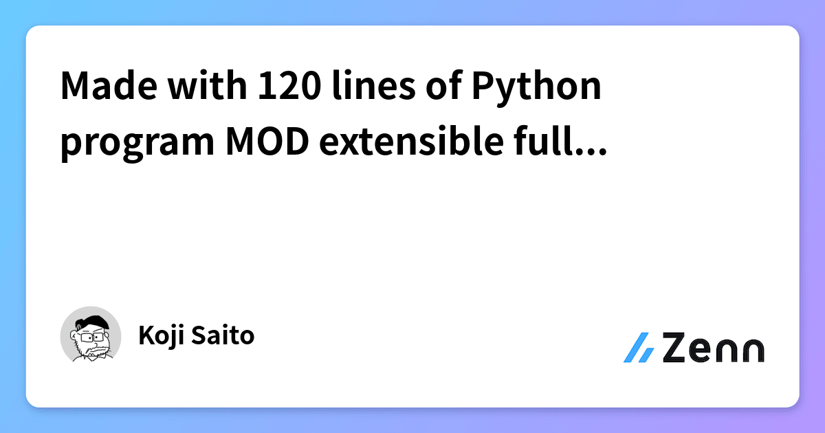 Made with 120 lines of Python program MOD extensible fullscreen editor