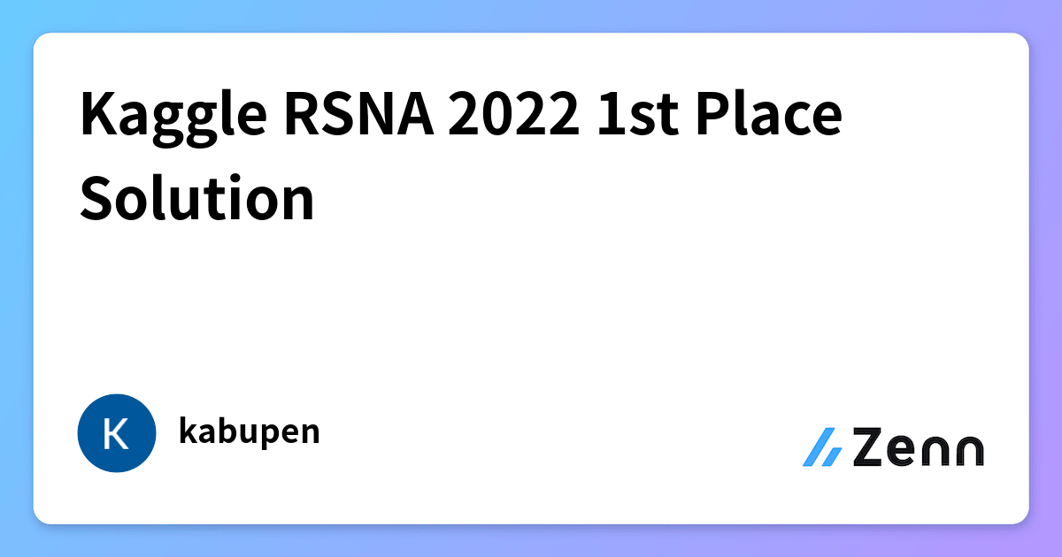 Kaggle RSNA 2022 1st Place Solution