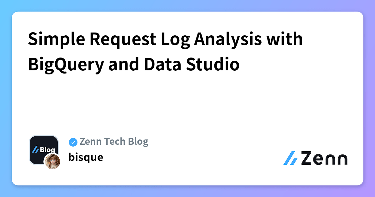 Simple Request Log Analysis with BigQuery and Data Studio
