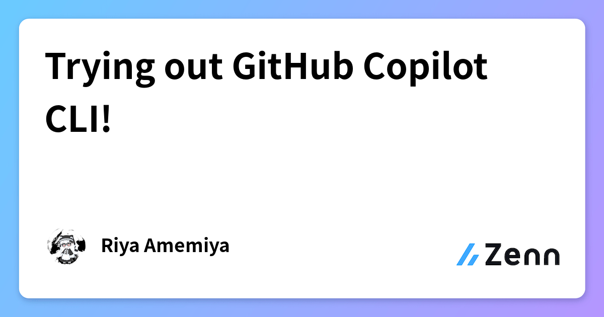 Trying out GitHub Copilot CLI!