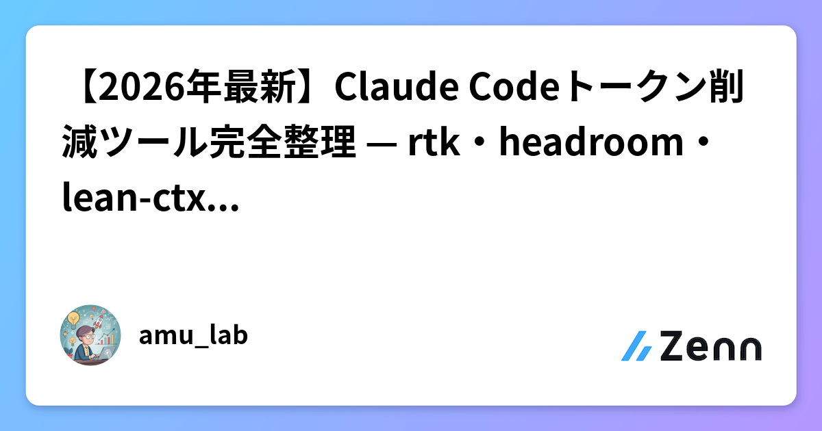 Claude Codeのトークンを減らす！4つのツール活用法