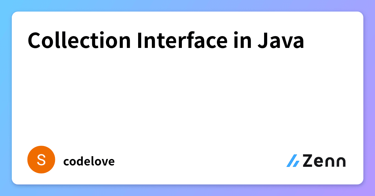 Collection Interface in Java