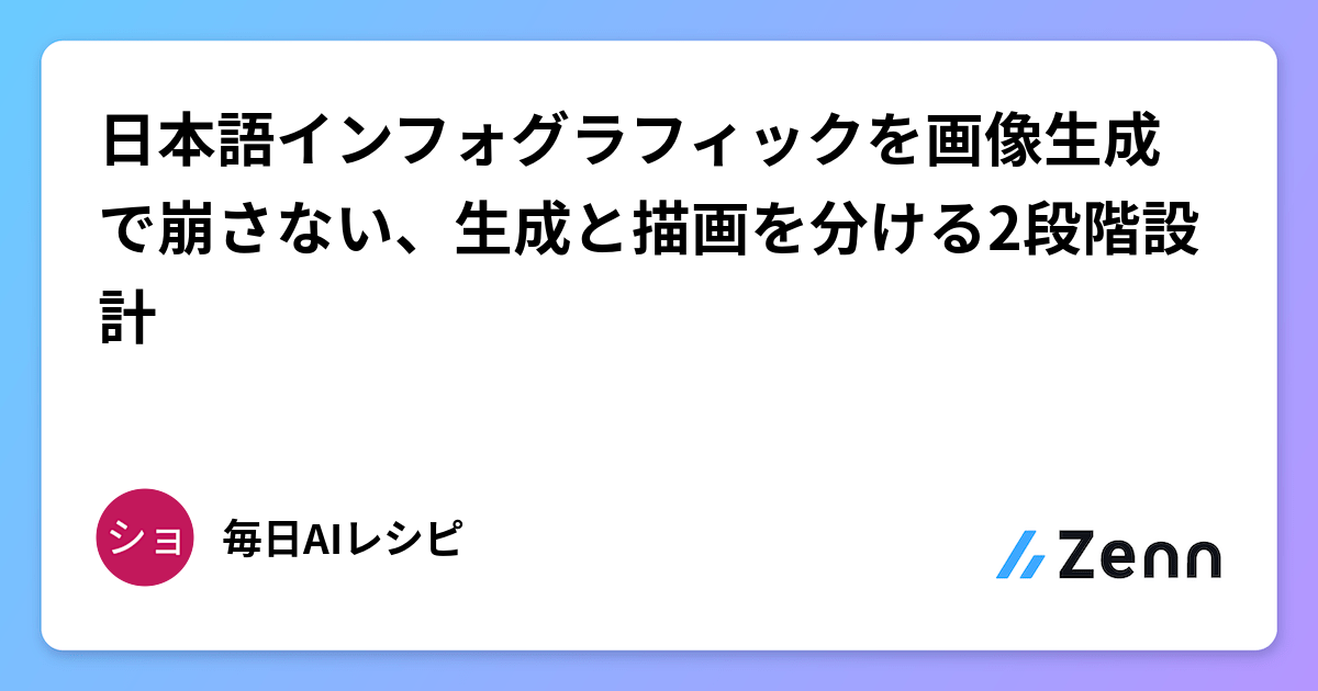 日本語インフォグラフィックを画像生成で崩さない、生成と描画を分ける2段階設計