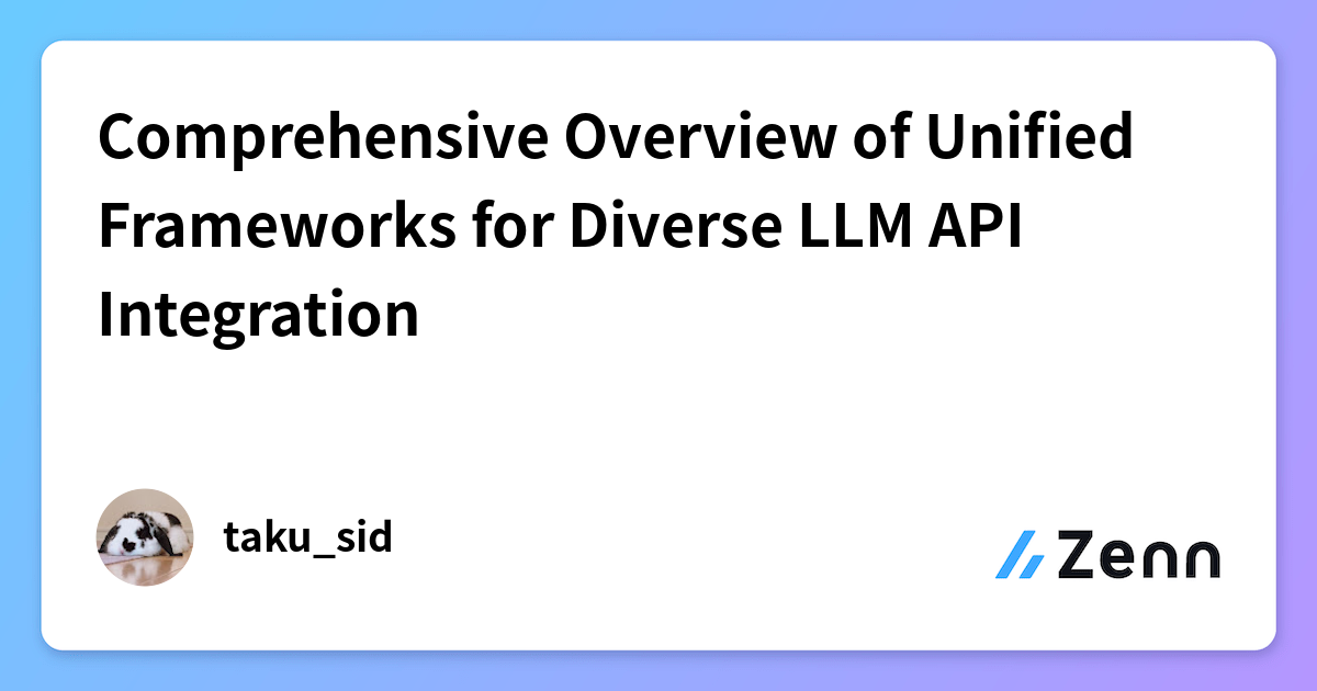 Comprehensive Overview of Unified Frameworks for Diverse LLM API ...