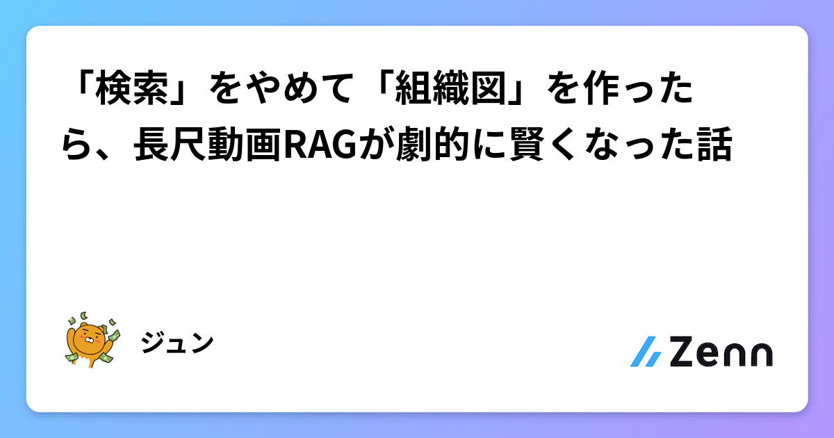 ãæ€çŽ¢ãããããŠãçµç¹å³ããäœã£ãããé·å°ºåç»RAGãåçã«è³¢ããªã£ã話